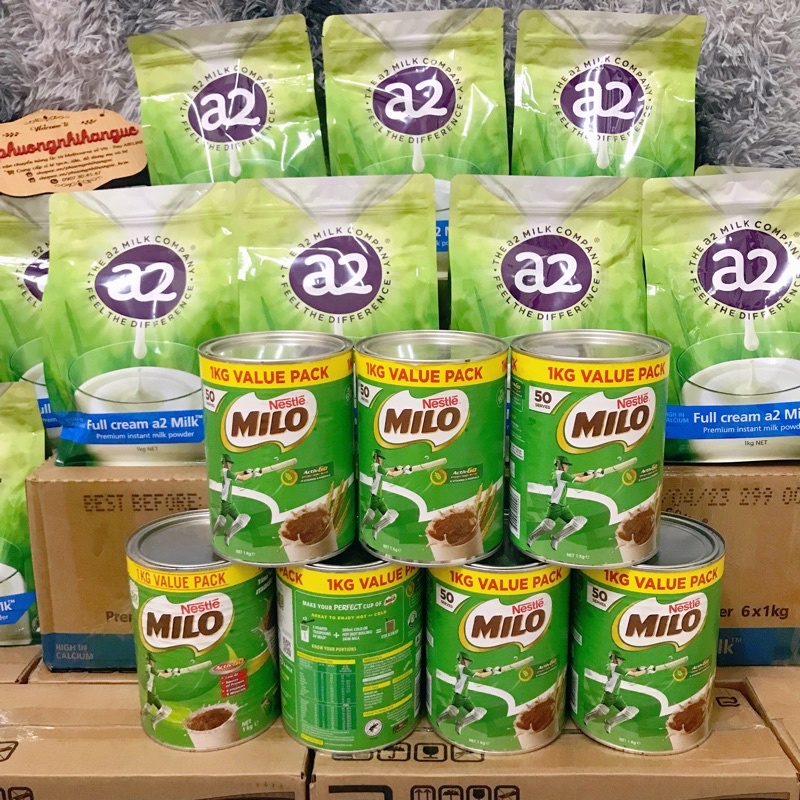 SỮA BỘT NGUYÊN KEM A2 MILK VÀ MILO 1kg - ÚC