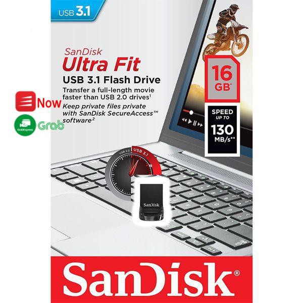 [ Chính Hãng] USB 3.1 SanDisk CZ430 16Gb/ 32Gb/ 64Gb/ 128Gb Ultra Fit Flash Drive tốc độ upto 130MB/s | BigBuy360 - bigbuy360.vn