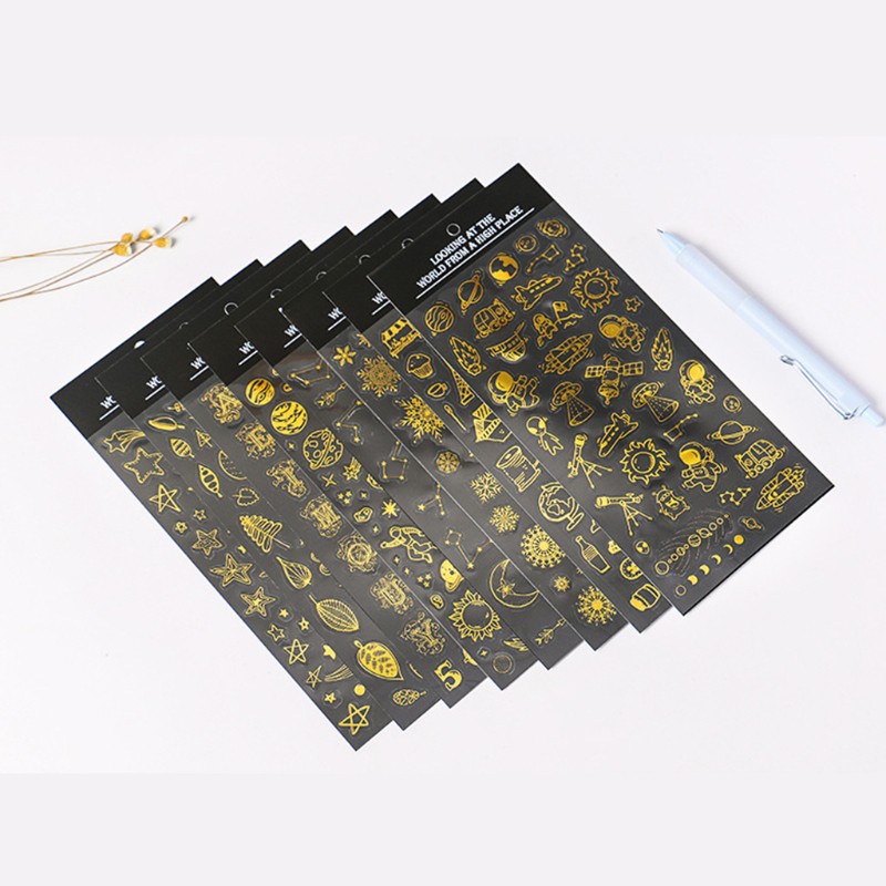 Set 8 Tấm Sticker Nhựa Resin Epoxy Uv Làm Đồ Trang Sức Thủ Công Diy