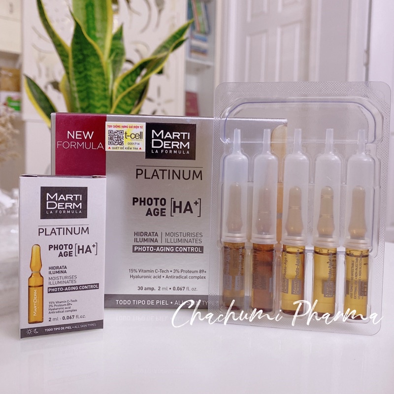 Martiderm platinum photo age ha+ ampoules 15% vitamin c nguyên chất chống lão hóa tách lẻ
