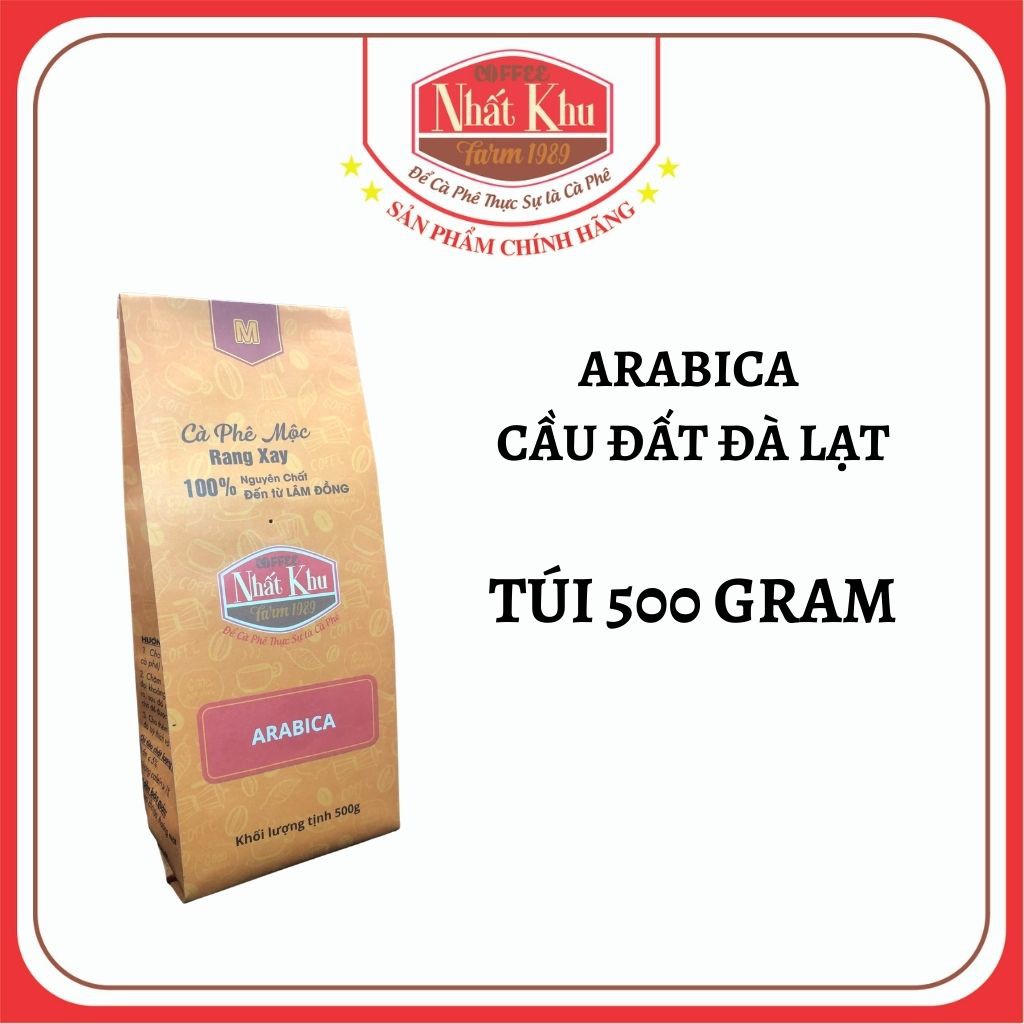 500g Cà Phê Arabica Cầu Đất Đà Lạt (500gram/bịch) cà phê Nhất Khu