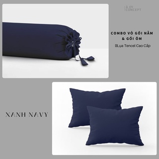 [TẶNG 1 VỎ ÔM] Combo 2 Vỏ Gối Nằm Trơn  Lụa Tencel (C) - À Ơi Concept