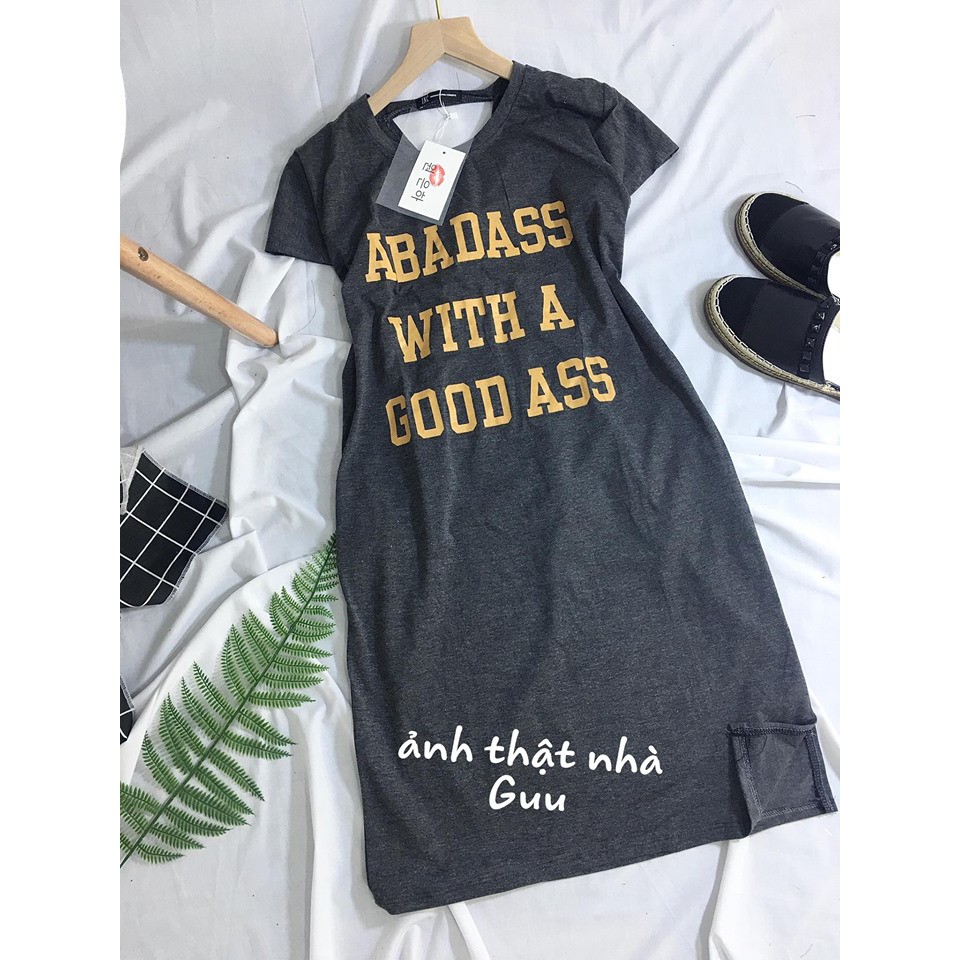 [ Mã FAMAYWA2 giảm 10K đơn 50K] Đầm suông nữ cotton mịn mát form rộng - Váy xuông nữ xoắn lưng họa tiết chữ - CM Shop | BigBuy360 - bigbuy360.vn