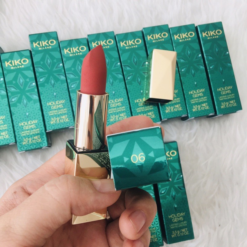 Son lì Kiko holiday gem lasting luxury matte lipstick 2020