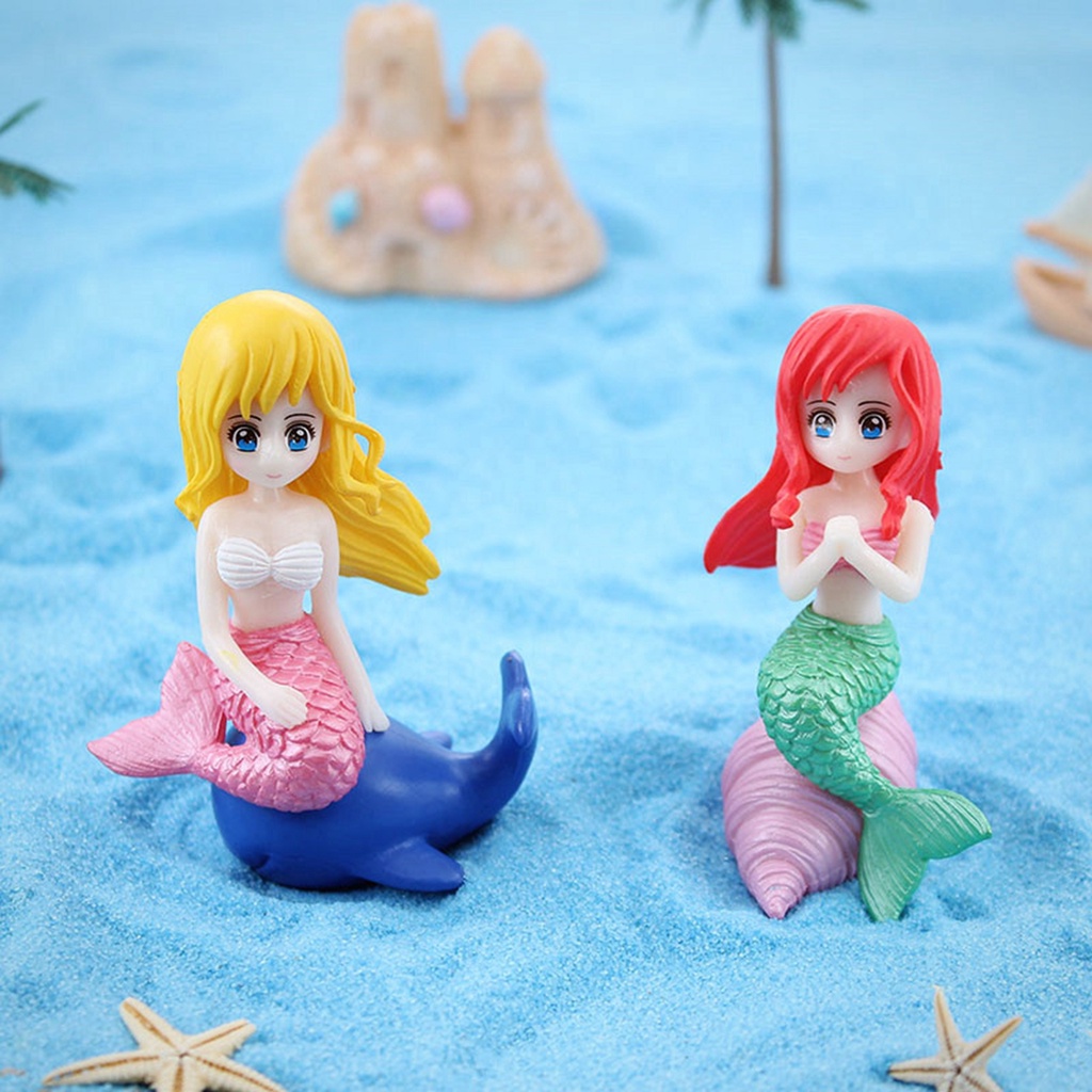 EPOCH Set 4 Mô Hình Nàng Tiên Cá Mini Dễ Thương Trang Trí Sân Vườn