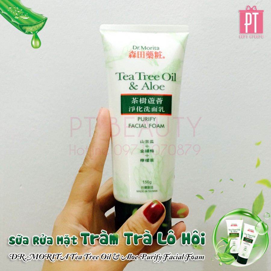 Sữa Rửa Mặt Tràm Trà Dr Morita Tea Tree Oil & Aloe Purify Facial Foam 120g
