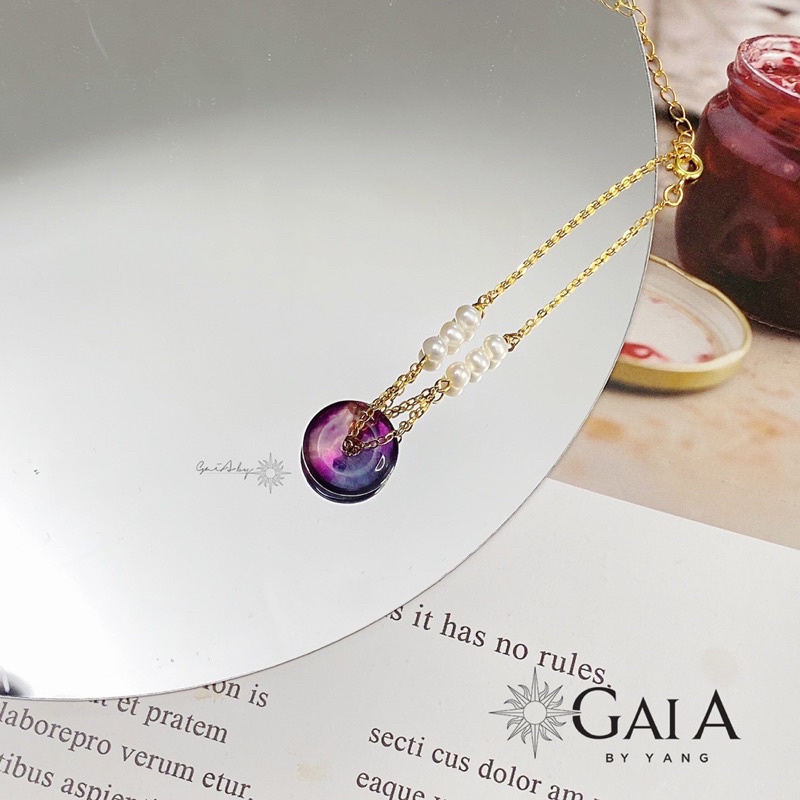 Lắc tay đồng điếu đá Fluorit - Gaia By Yang