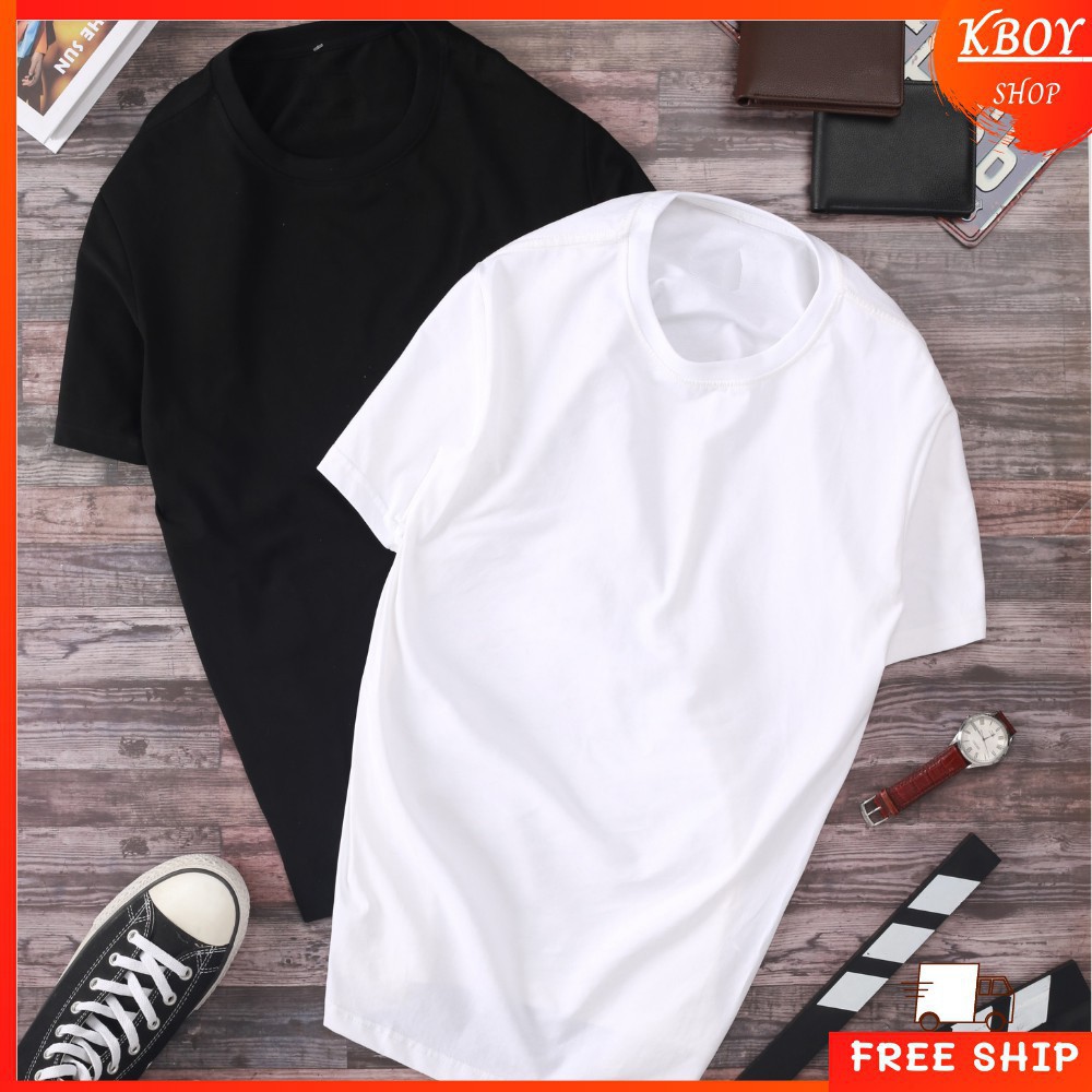 Áo Thun Nam Kboy Shop Áo Phông trơn Tay Ngắn Basic Unisex 100% Cotton Đẹp Co Giãn, Dáng Suông - AT01