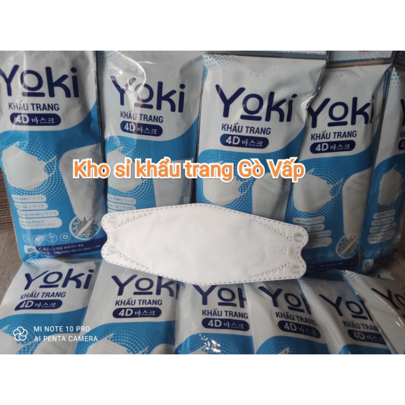 Khẩu trang 4D Yoki kháng khuẩn 1 bịch/6 cái trắng | BigBuy360 - bigbuy360.vn