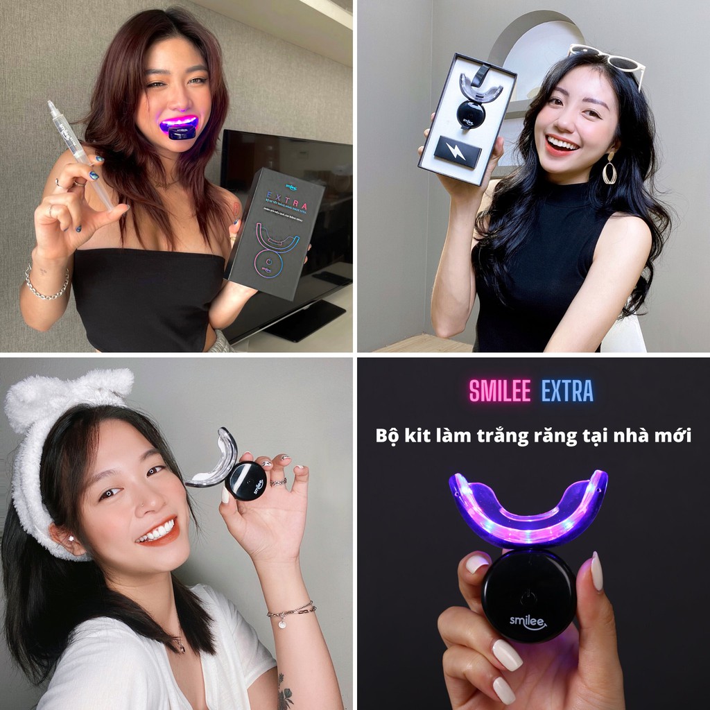 [Tặng 4 quà] SMILEE EXTRA-Tẩy trắng răng tại nhà cao cấp Smilee Version 2, trắng sau 7 ngày, An toàn men răng, Nhập Mỹ