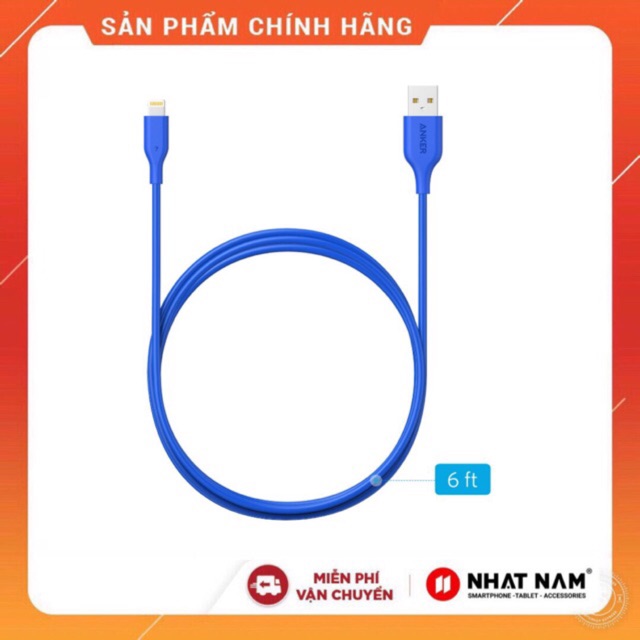 Cáp sạc iPhone Anker 1.8m không có hộp-Cam kết chính hãng.