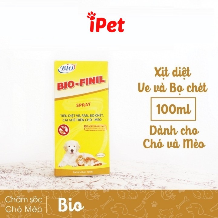  Chai Xịt Diệt Ve Rận Bọ Chét Cho Chó Mèo - Bio Finil - iPet Shop