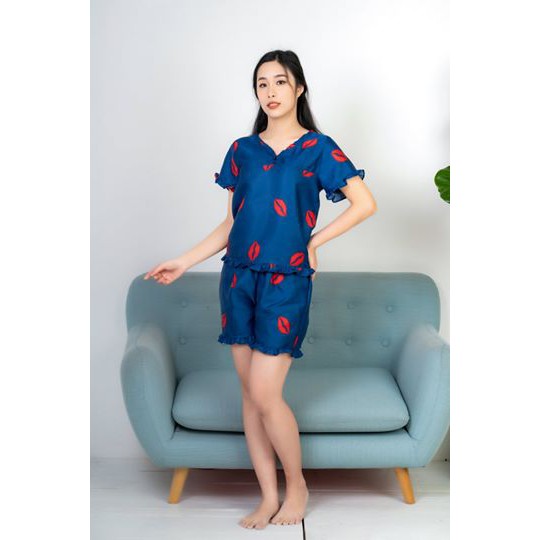 Bộ mặc nhà nữ💖FREESHIP💖Giảm 50k đơn 2 sp  Đồ ngủ họa tiết đôi môi mã B7 [KÈM ẢNH THẬT] | BigBuy360 - bigbuy360.vn