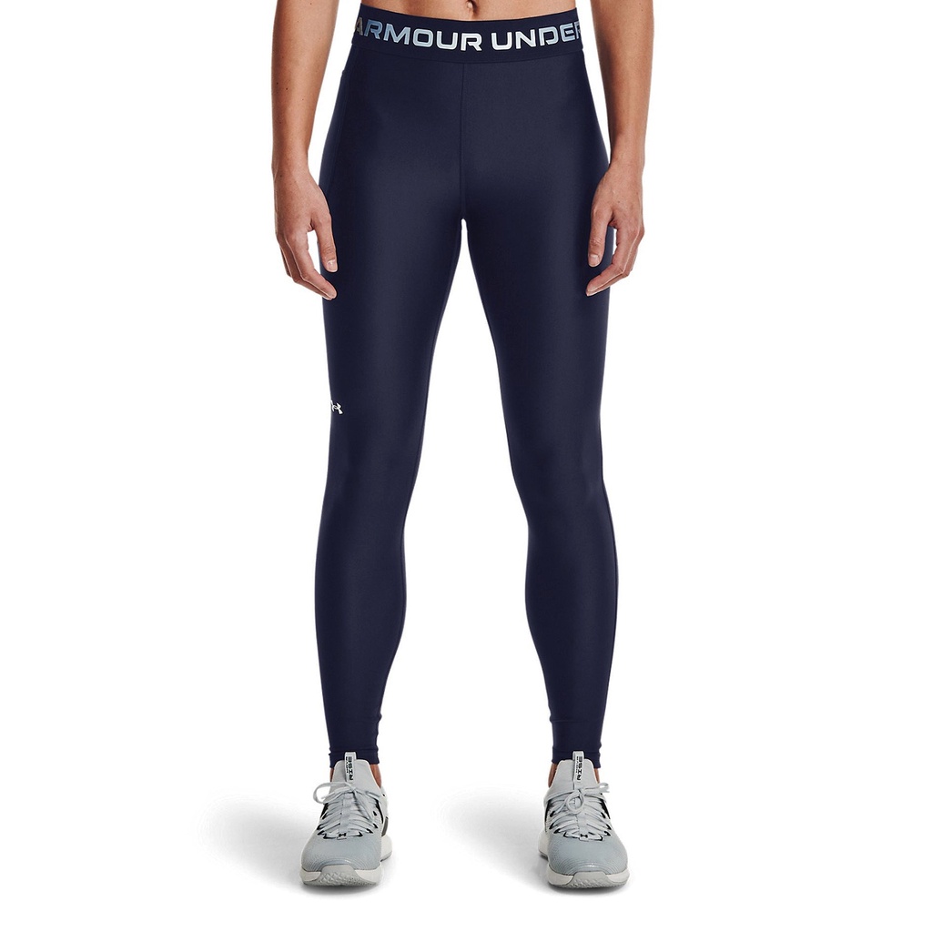 Quần legging thể thao nữ Under Armour HeatGear® Armour Wordmark Waistband Full-Length - 1365353-410