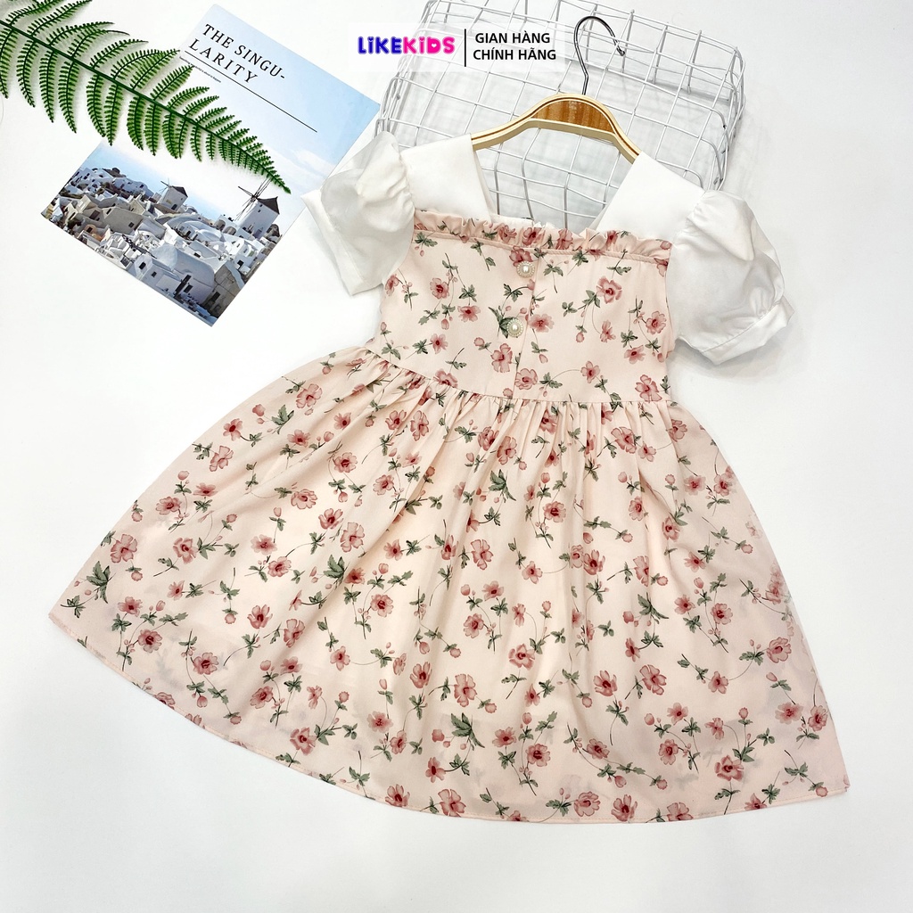 Váy cho bé gái, đầm công chúa họa tiết hè bông nhi nhí xinh xắn - Likekids