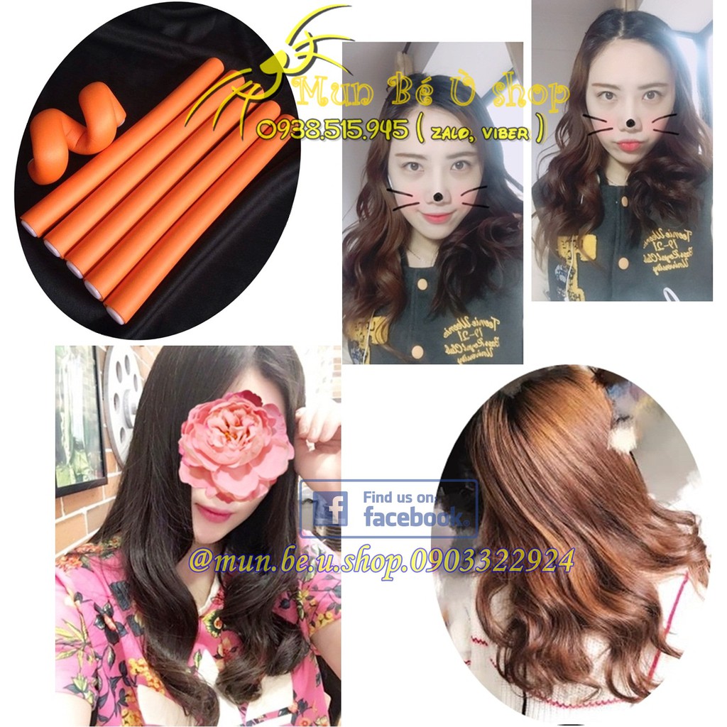 LÔ UỐN TÓC FLEXI ROD siêu đẹp set 6 cái không dùng nhiệt và bảo vệ tóc Flexi Rods