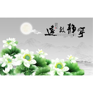 Tranh dán tường 3D Hoa sen 60*90