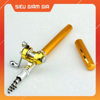 [Combo] Cần câu cá mini hình cây bút kèm tay quay dây câu - ĐỒ CÂU NGỌC HẢI [Giá rẻ]
