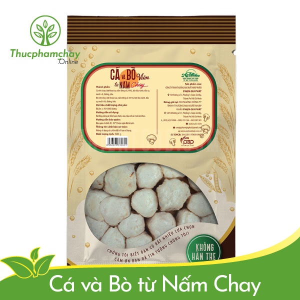 Cá và Bò Viên từ Nấm Chay An Nhiên 500g