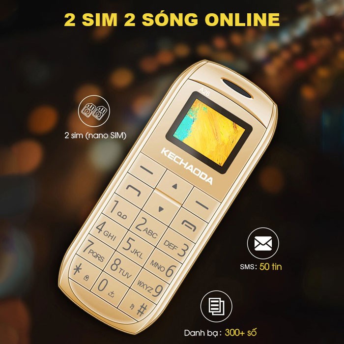 Điện thoại mini siêu nhỏ chính hãng kechaoda a26, gắn 2 sim