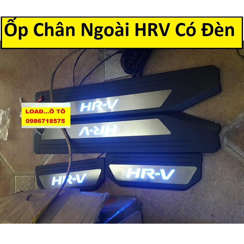 Ốp Bậc Chân Ngoài Có Đèn Xe Honda HRV Mẫu Nhựa Đen Cao Cấp