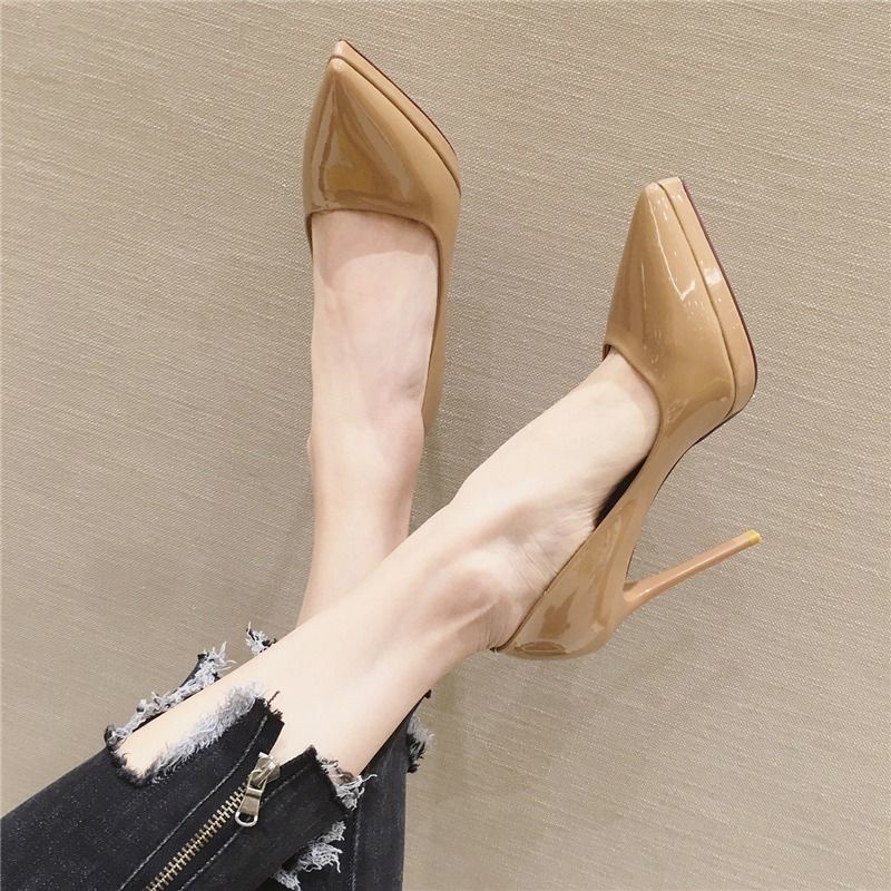 Giày Cao Gót 10CM 12cm Màu Đen Chống Nước Thời Trang Thu Đông 2022 Cho Nữ