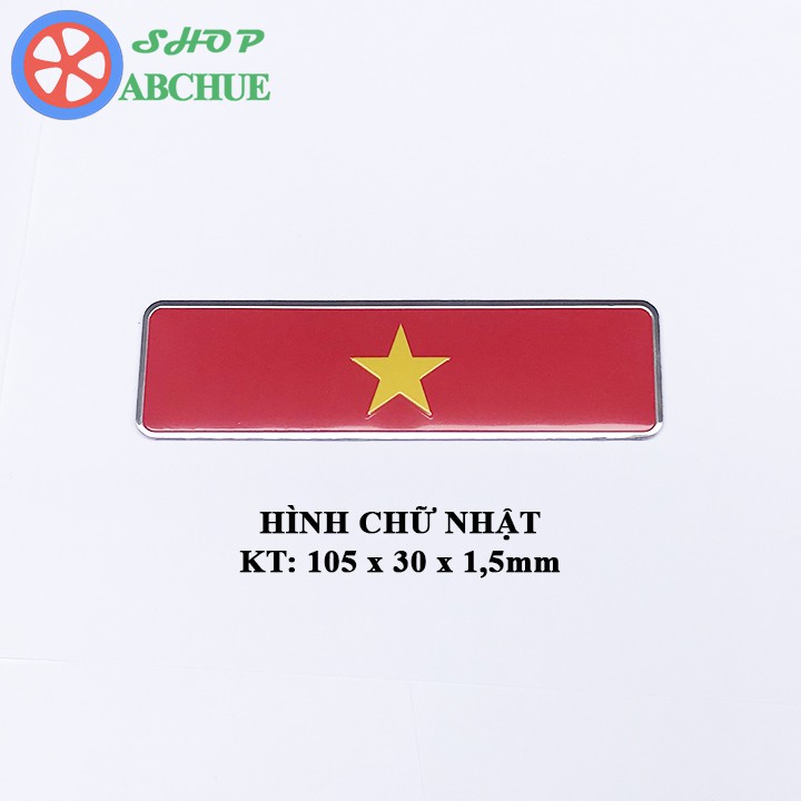 Logo Cờ Việt Nam Hợp Kim Nhôm Dán Trang Trí Ô Tô Xe Máy