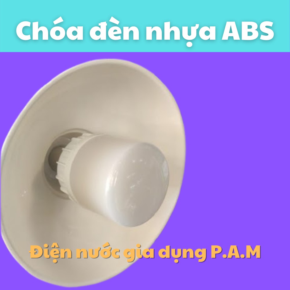 Chao (chóa) đèn nhựa trắng Chống Nắng Mưa cho Bóng Đèn ngoài trời ABS Điện Nước Chú Hội