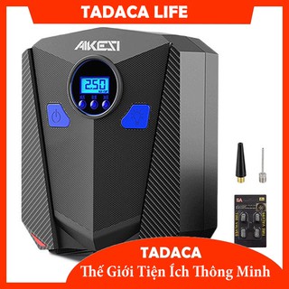 Bơm lốp ô tô xe hơi aikesi 12v đồng hồ điện tử tự ngắt cao cấp tadaca.
