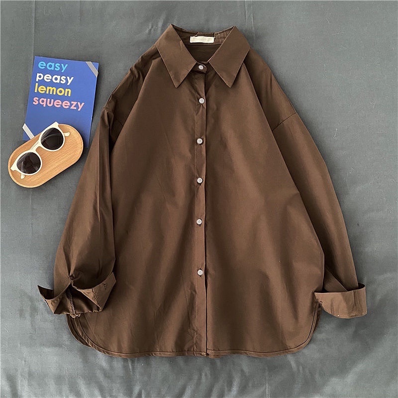 Áo sơ mi trắng basic trơn nhiều màu | BigBuy360 - bigbuy360.vn