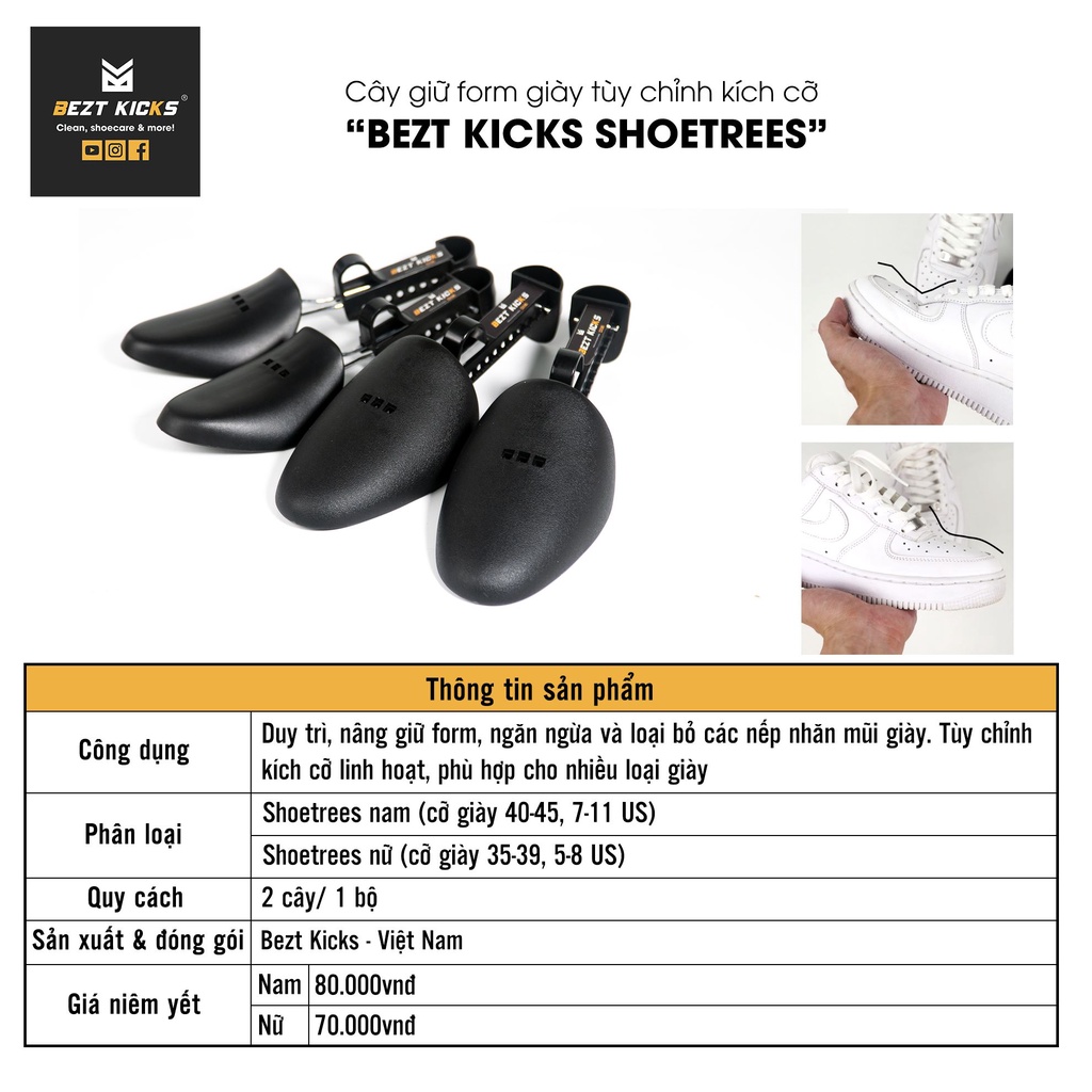 Cây giữ form giày tùy chỉnh kích cỡ Bezt Kicks Shoetrees