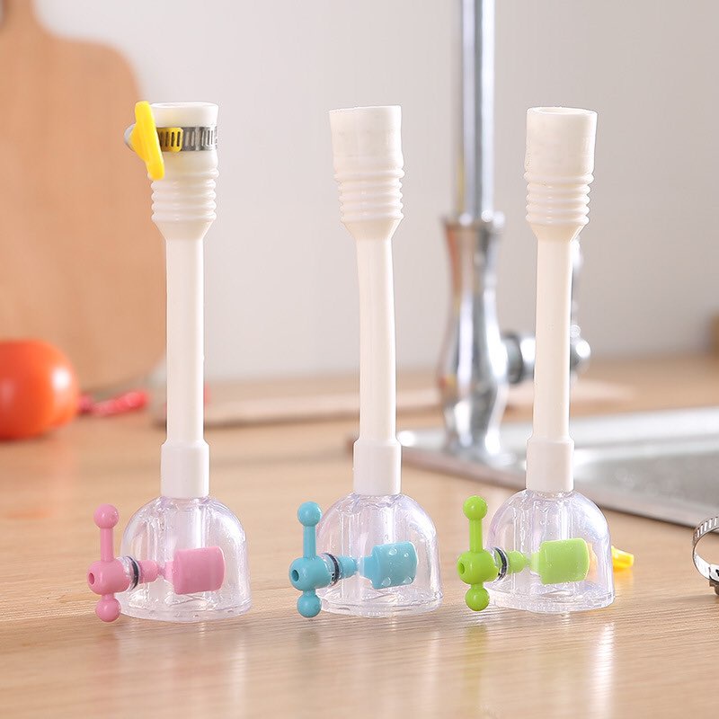 Đầu nối vòi nước bồn rửa chén bát xoay 360 độ, đầu nói vòi phun nước tăng áp - LOẠI DÀI