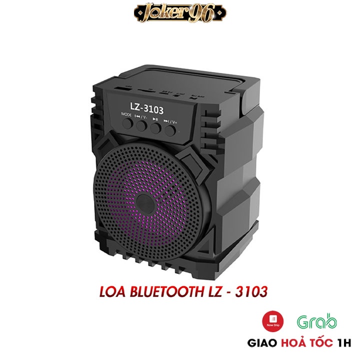 Loa Bluetooth xách tay LZ3101, lZ3103 nhỏ gọn, đèn led nhấp nháy, 3 màu: Đen, Đỏ, Xanh, Hỗ trợ cắm thẻ nhớ, USB