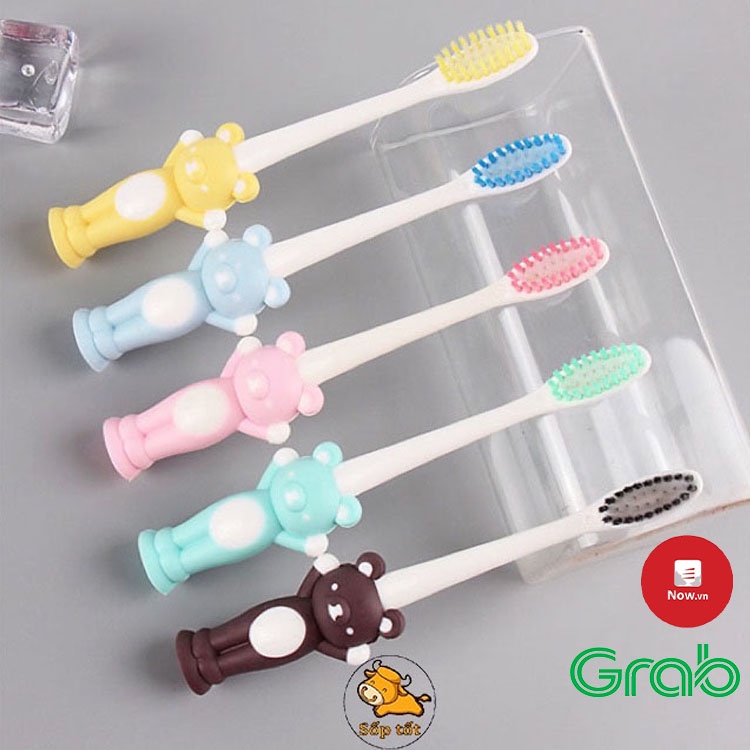 Set bàn chải đánh răng cho bé hình thú dễ thương bán theo bộ 4 chiếc GD152