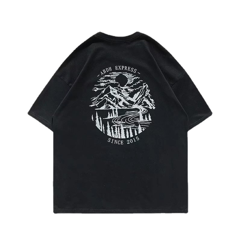 Áo Thun Tay Ngắn Dáng Rộng Phong Cách Hip Hop Đường Phố Hàn Quốc Thời Trang Mùa Hè Cho Nam Cỡ Lớn M-5XL