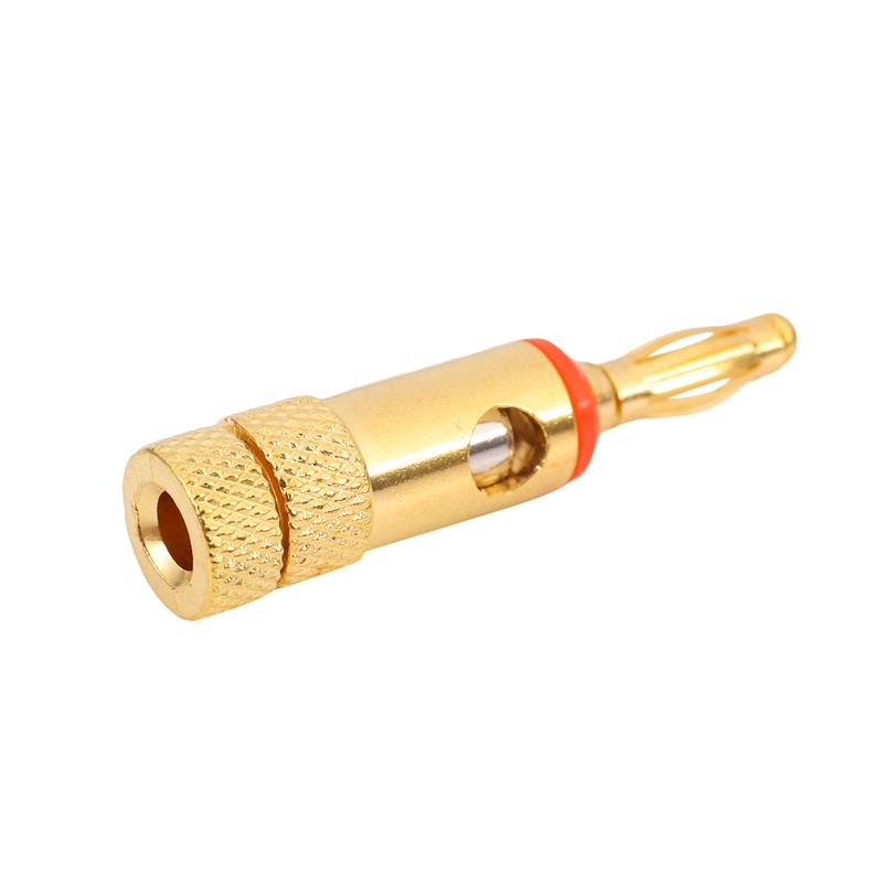 Set 4 Đầu Cắm Bắp Chuối Mạ Vàng 2 Đỏ / Đen 4mm LL68-4BP1
