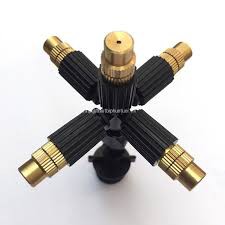 Vòi phun sương 5 cửa đầu đồng, bộ béc phún sương đồng 5 hướng chuyên dùng phun sương tưới lan, cây cảnh đầy đủ phụ kiện