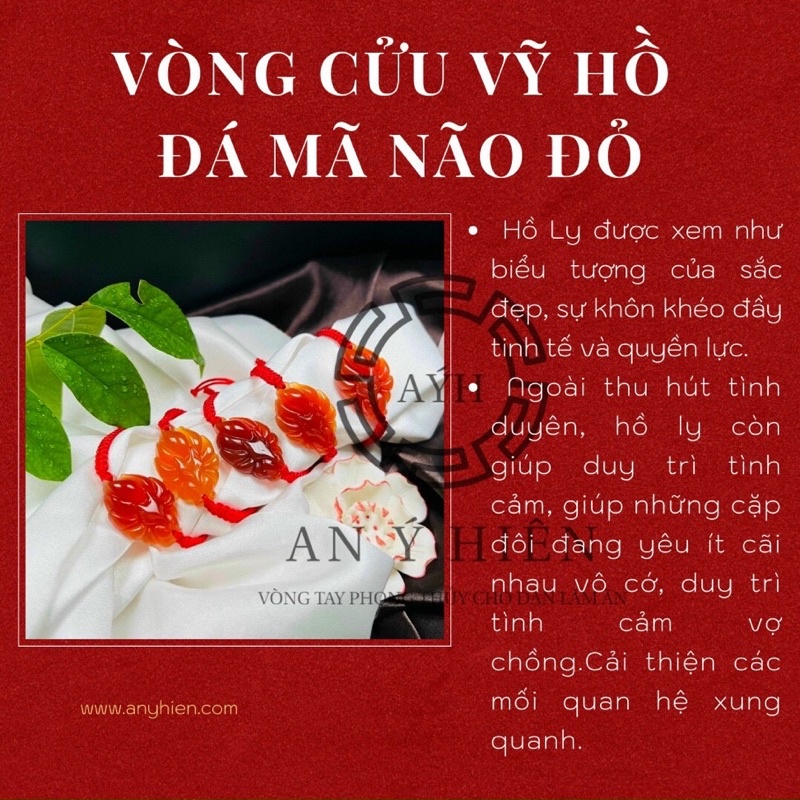 vòng mẹ hồ ly đá mã não đỏ