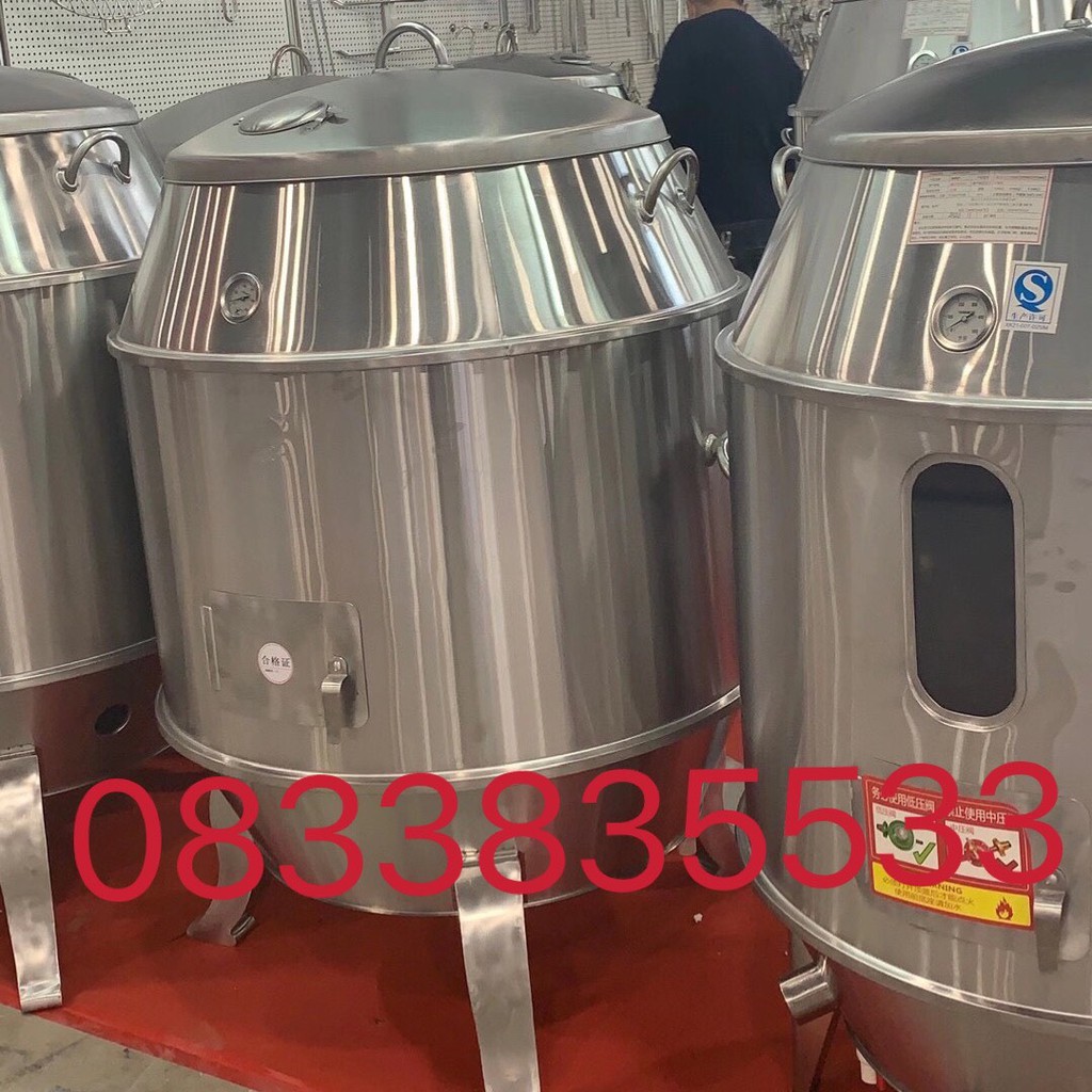 Lu quay gà vịt bếp than phi 80 inox tặng 15 móc và 15 xiên nướng