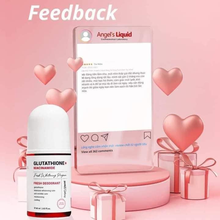 Lăn nách mờ thâm, dưỡng trắng da Angel Liquid Glutathione plus Niacinamide Fresh Deodorant 60ml | BigBuy360 - bigbuy360.vn
