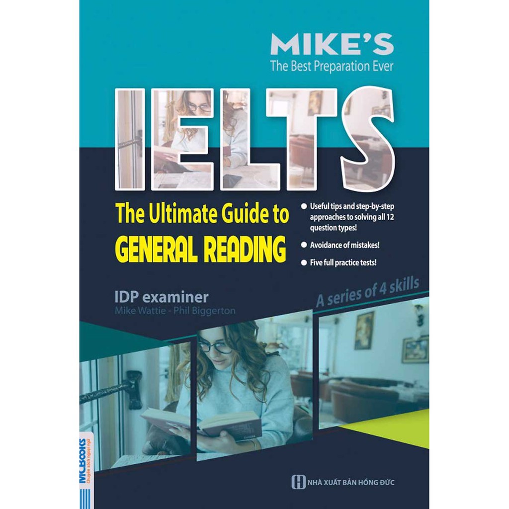 Sách - Combo 5 Cuốn Luyện Thi IELTS Mike's - Listening, Speaking, Reading, Writing ( Dùng App ) Tặng kèm bút bi