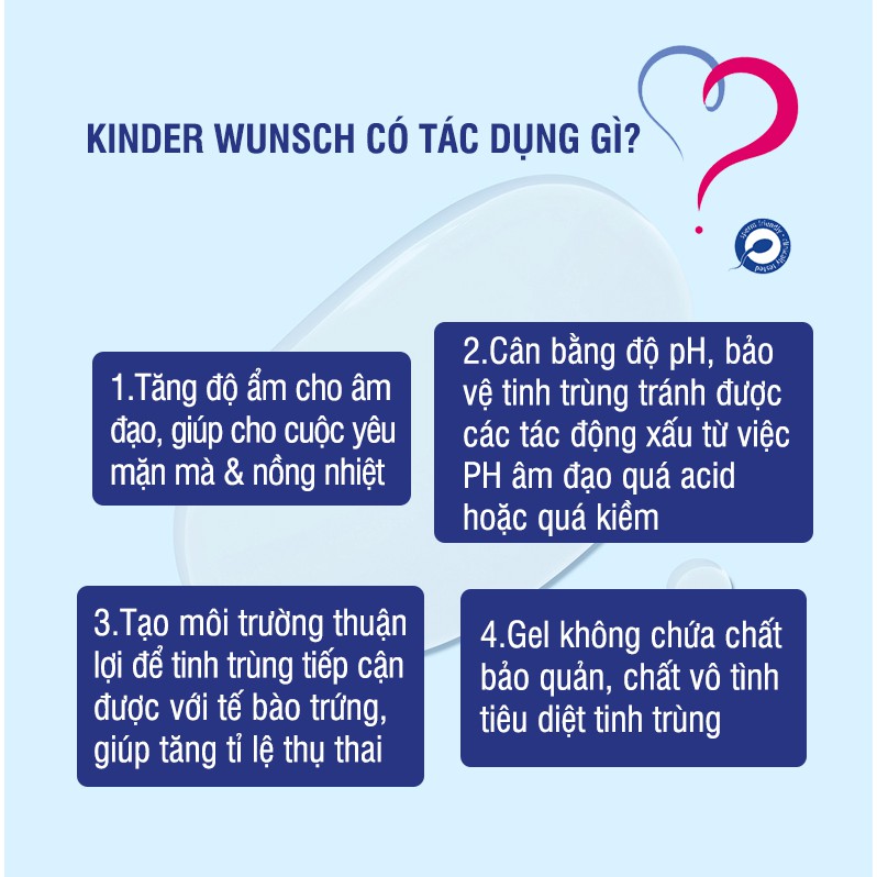 Gel bôi trơn hỗ trợ thụ thai tự nhiên RITEX KINDER WUNSCH hộp 8 tuýp x 4ml hàng đầu tại Đức (Có che tên) RI-KINDER