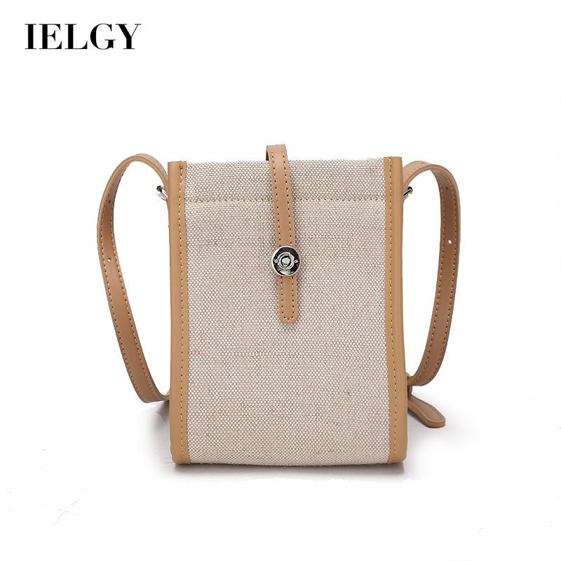 Túi Đeo Chéo Vải canvas Màu Sắc Tương Phản Phong Cách Hàn Quốc Cổ Điển Dành Cho Nữ