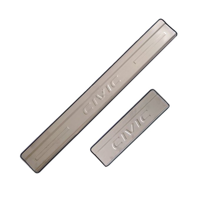 Ốp Bậc Cửa, Nẹp Bước Chân Trong, Ngoài Xe Honda Civic 2016 - 2021 Chất liệu inox cao cấp
