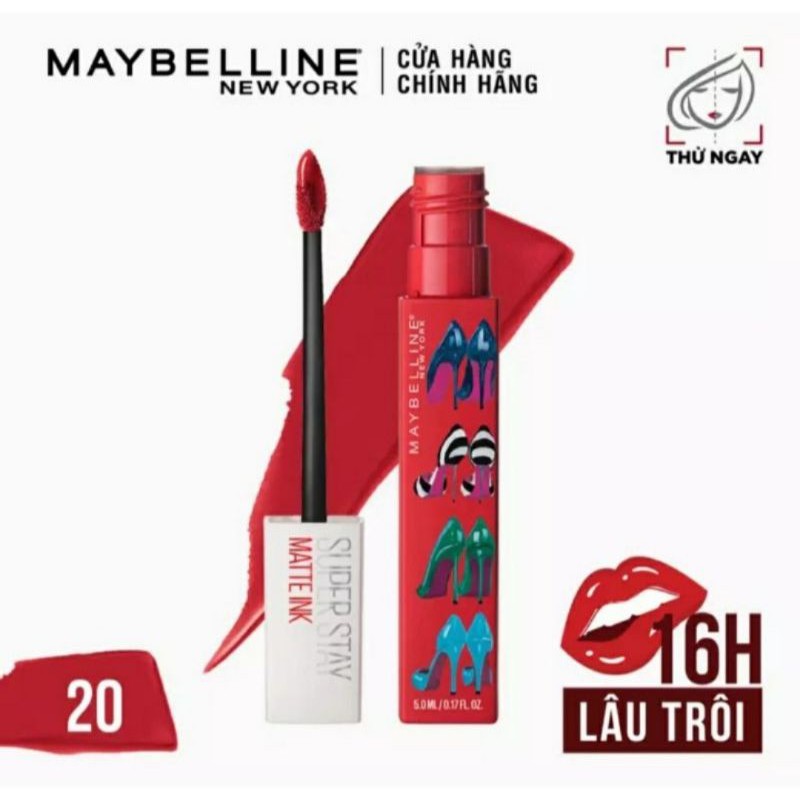 (Màu 20 pioneer ) Son Kem Lì 16h Lâu Trôi Maybelline New York Super Stay Matte Ink City Edition Lipstick 5ml