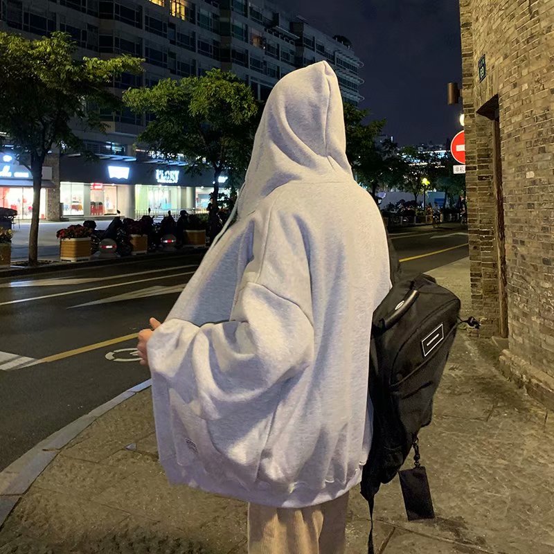 Korean Fashion Simple Men's Long Sleeve Hooded Jacket M-3Xl