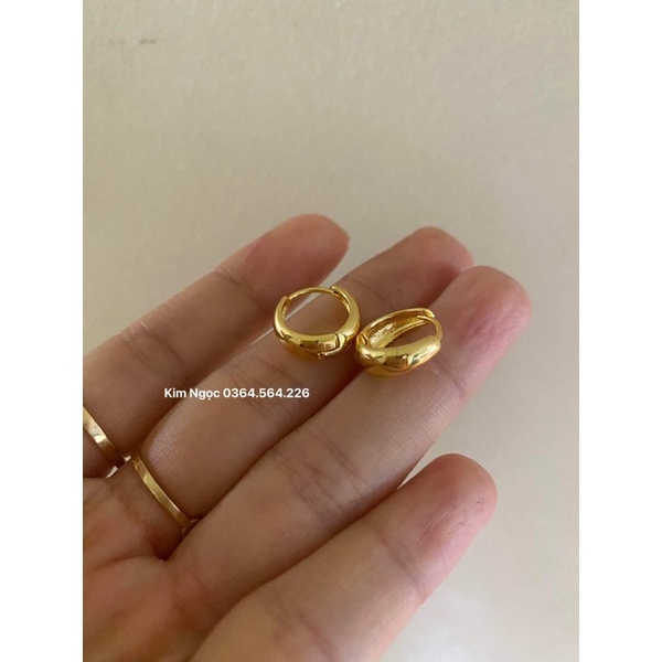 Bông tai mo trơn mạ vàng cao cấp xịn rẻ đẹp Kim Ngọc