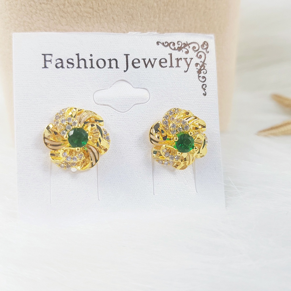 Dây Chuyền, Bông Tai Nữ Hoa Mai, Mặt Dây Hoa Mai Mạ Vàng Có Gắn Đá Nhiều Màu