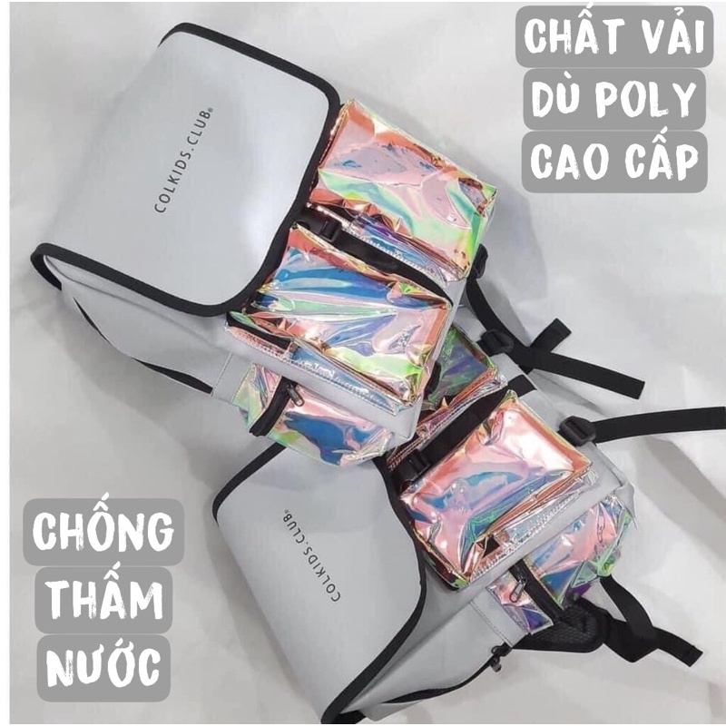 Balo Colkids Hologram Backpack 2810 Clothes Shop Balo Đi Học Colkids Phản Quang Ulzzang Unisex