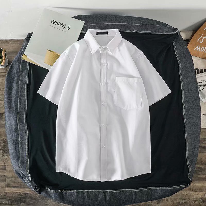 Áo sơ mi tay ngắn màu trơn thời trang dành cho nam